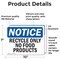 Signmission Recycle Only No Food Products, 10 in W x Rectangle, Vinyl Decal OS-2PACK-NS-D-710-L-18001 - alternate 2